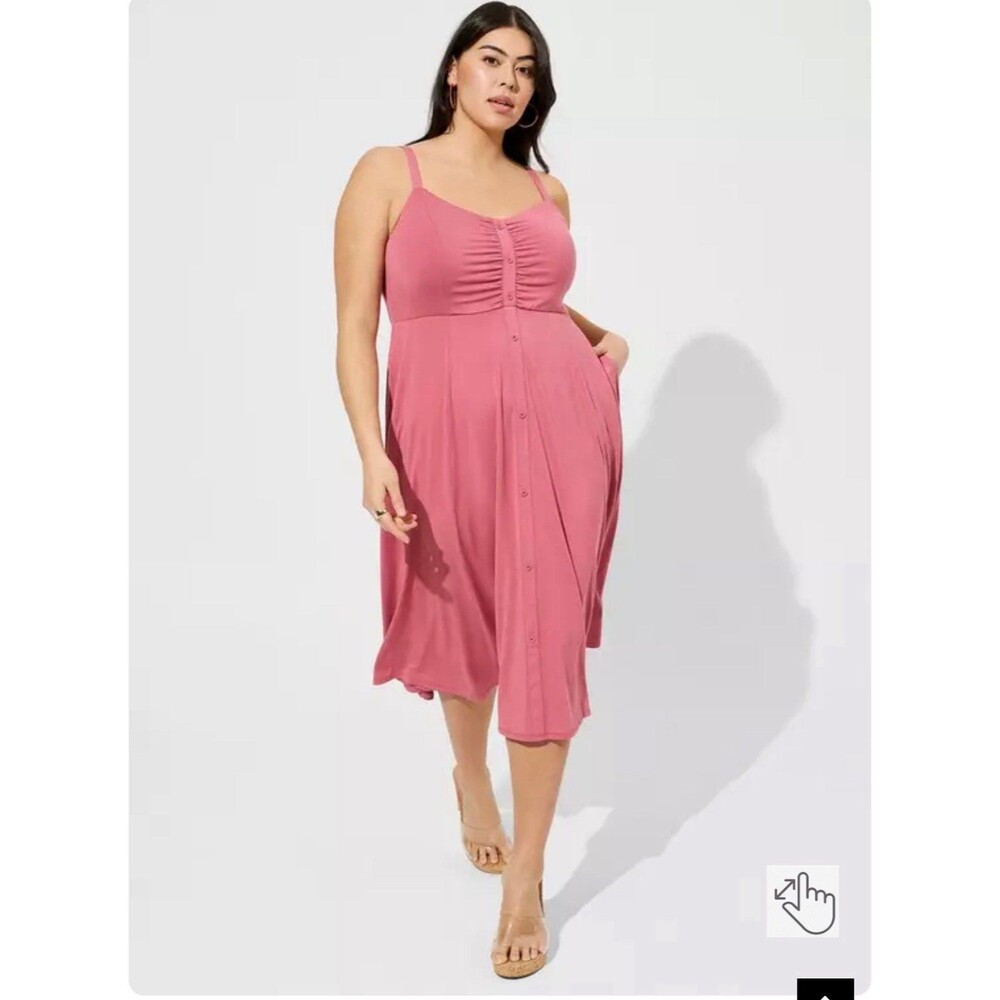 Torrid nwt mauvewood super soft dress button front 1 midi